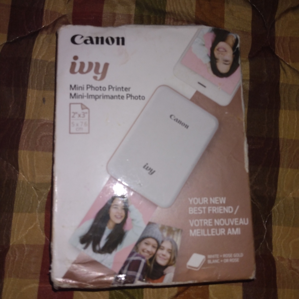 Never used just opened cannon ivy rose gold printer